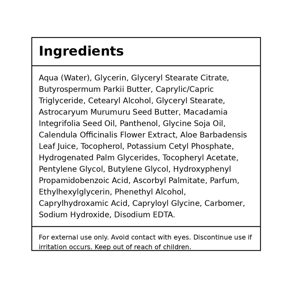 Etiqueta de ingredientes InnovaGoods Zencare Face Cream — INCI
